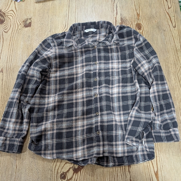 Sonoma Brown & White Plaid Button Down Shirt  Women’s XXL Cozy Grandpa-Core. - Picture 5 of 7